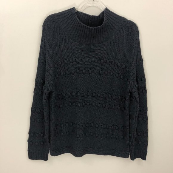 NIC+ZOE Sweaters - NIC+ZOE Black Knit Pom Sweater L